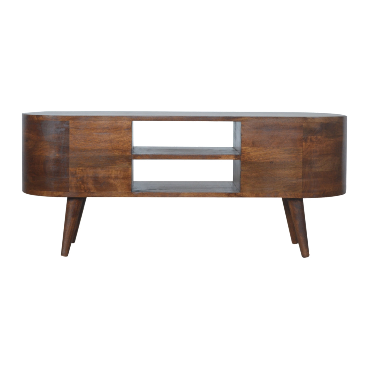 Rounded Edge Entertainment Unit – Chestnut