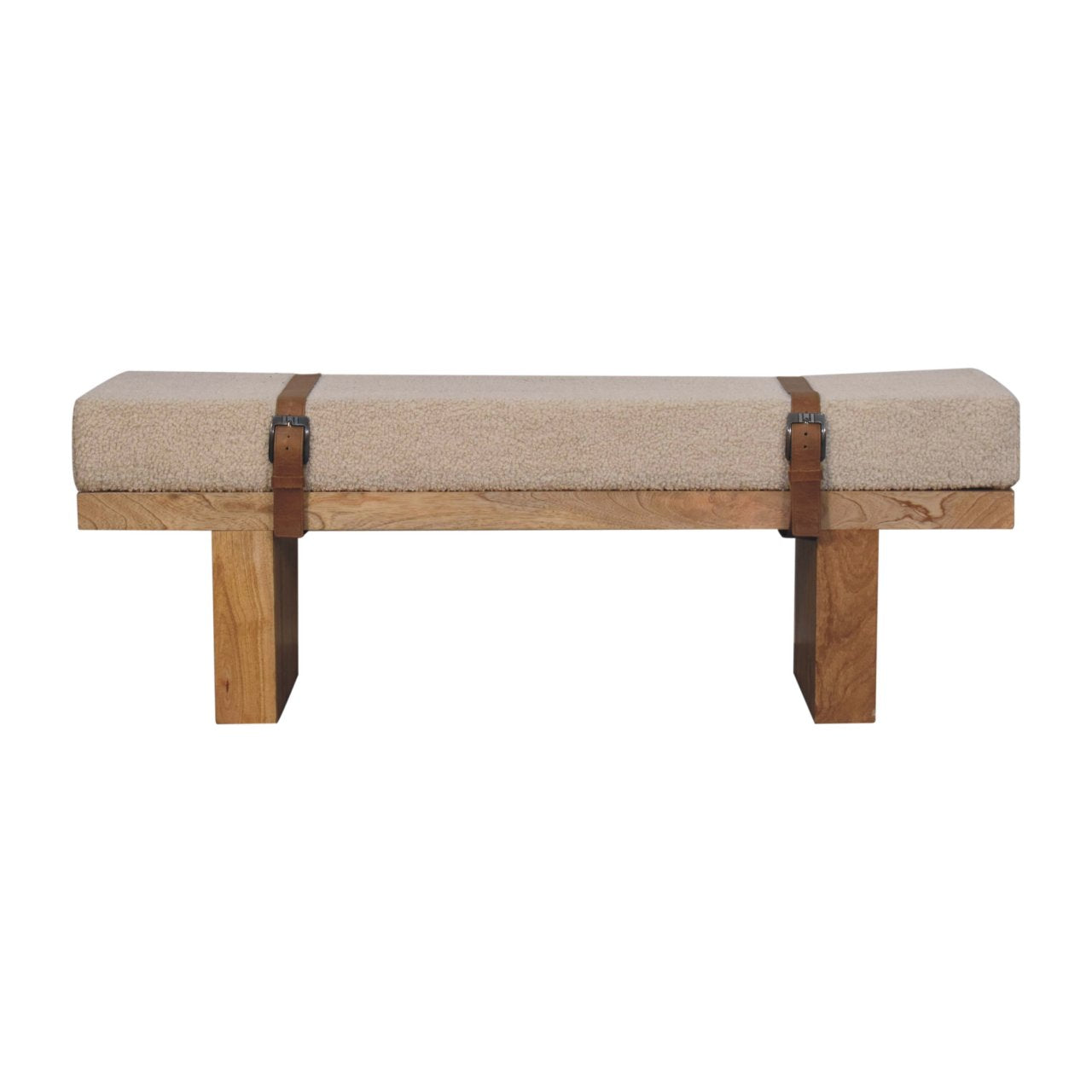 Belmont Cream Bouclé Bench