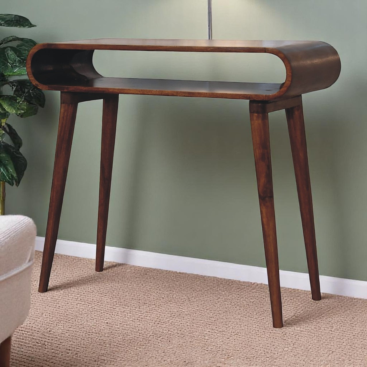 Amaya Nordic Console Table – Chestnut Finish