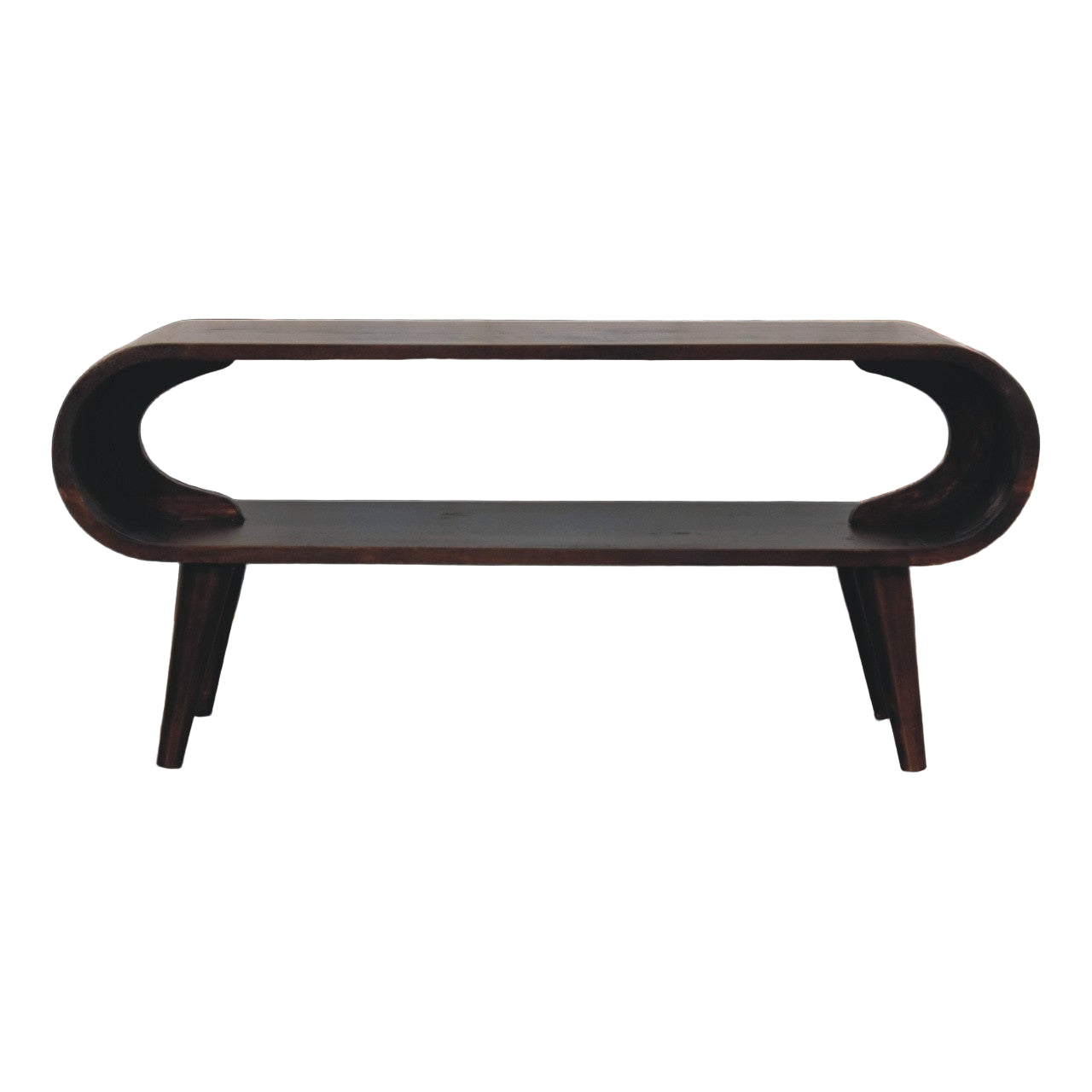 Handcrafted Walnut Coffee Table with Rounded Edges and Storage