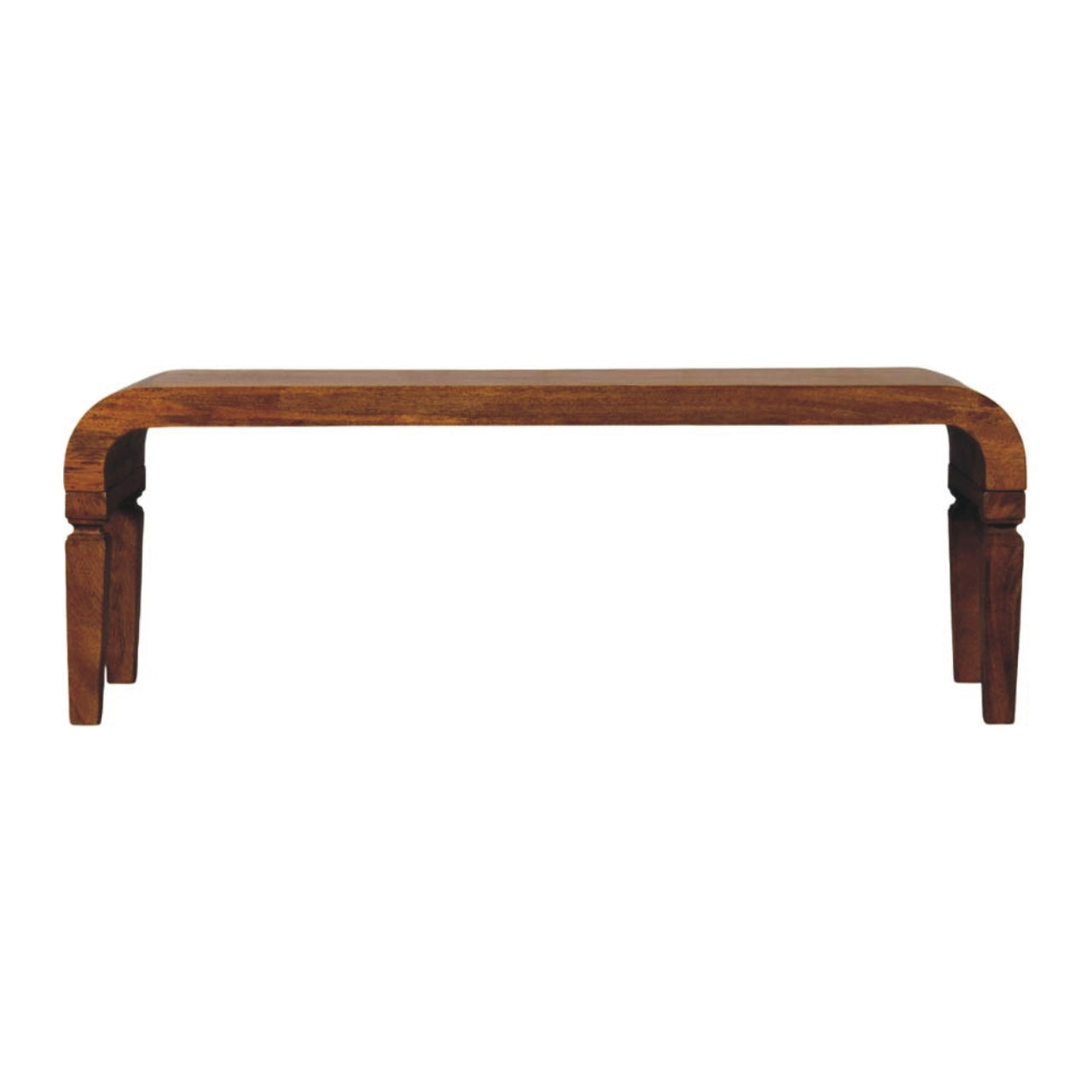 Amber Oak Solid Wood Coffee Table — Rounded Edge Design