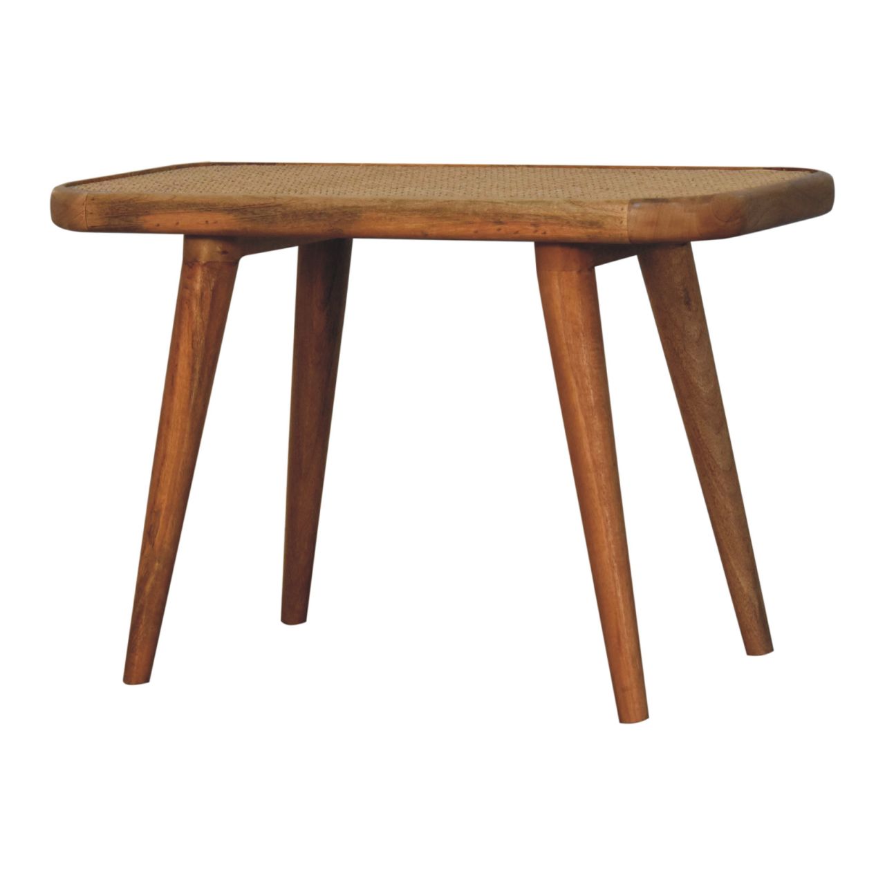 Larissa Rattan Bench – Solid Mango Wood with Handwoven Top