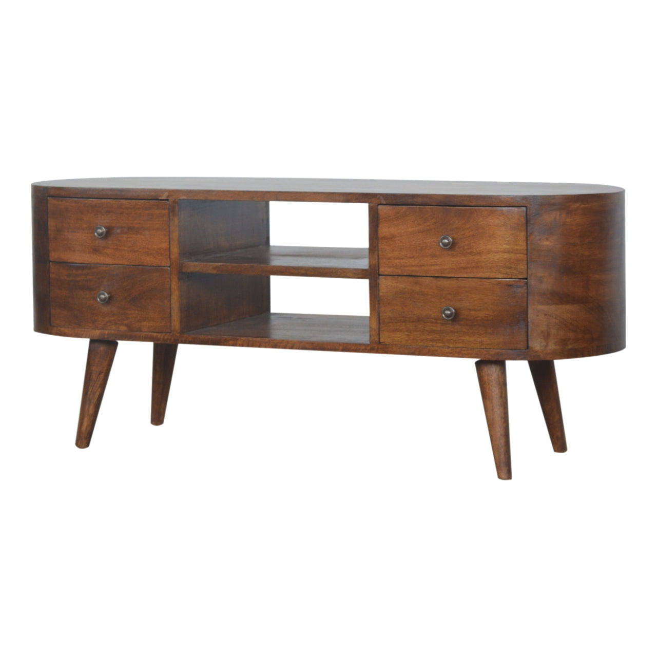 Rounded Edge Entertainment Unit – Chestnut