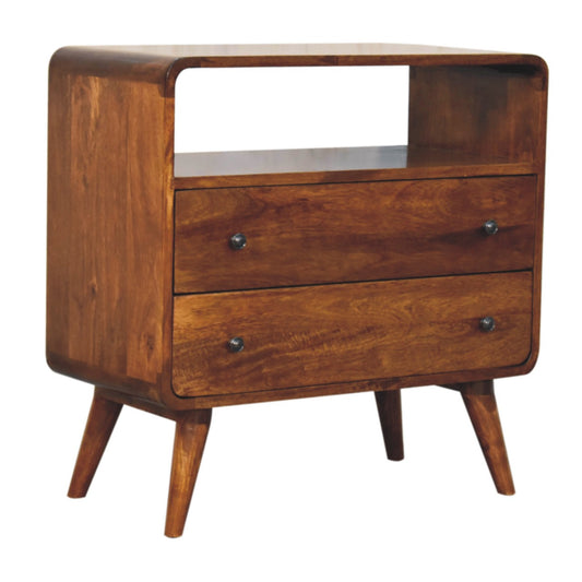 Chestnut Curved Display Chest