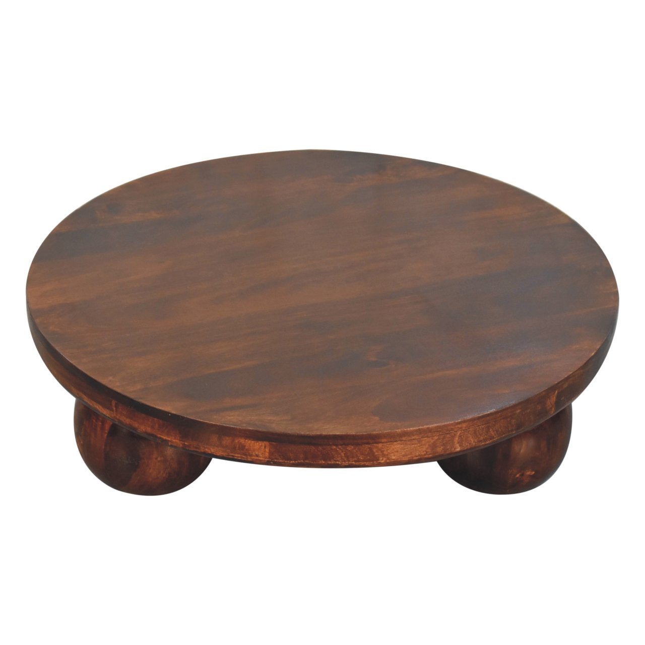 California Walnut Round Coffee Table - Ball Feet
