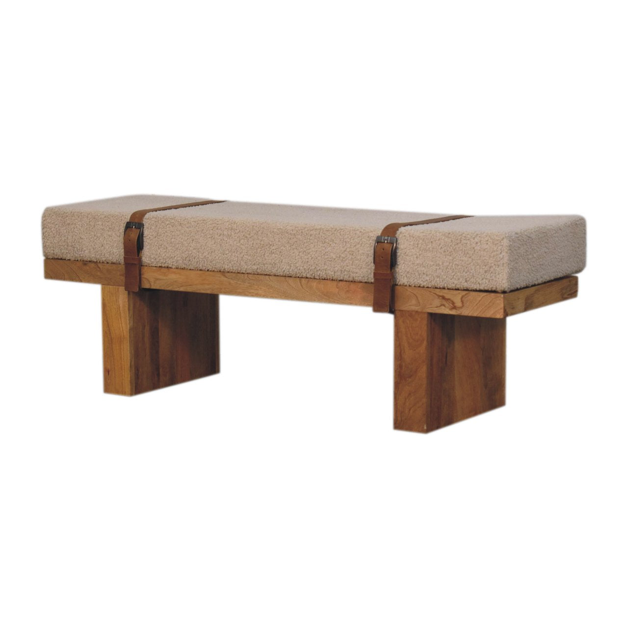 Belmont Cream Bouclé Bench