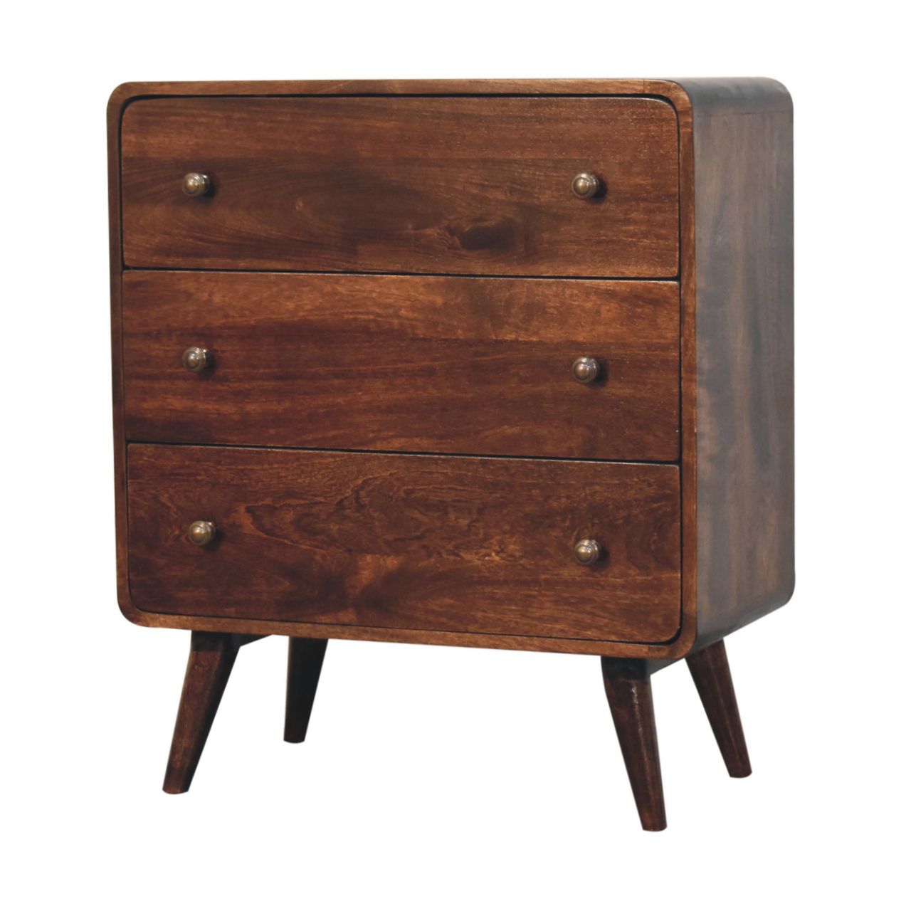 Walnut Curved Front Chest of Drawers