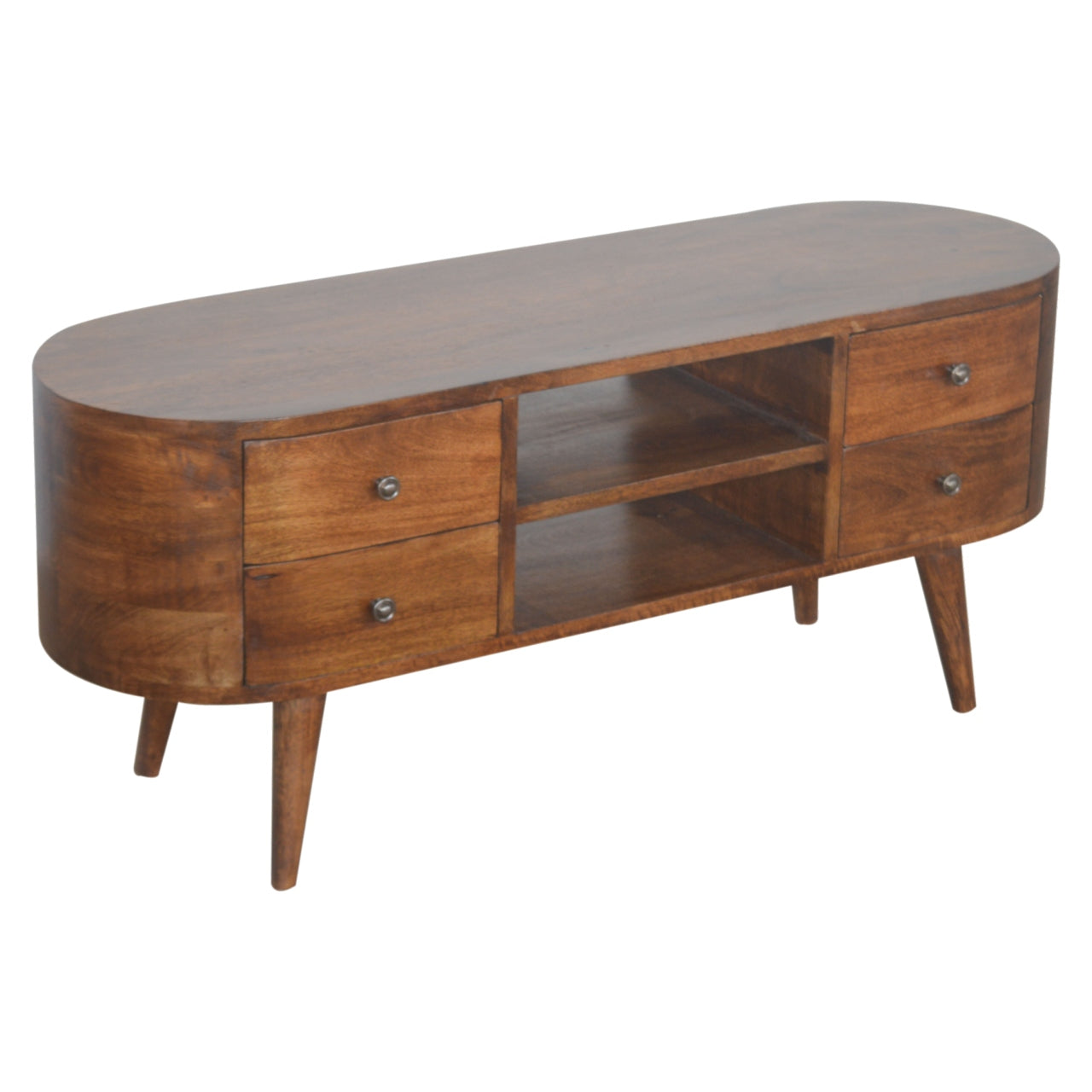 Rounded Edge Entertainment Unit – Chestnut