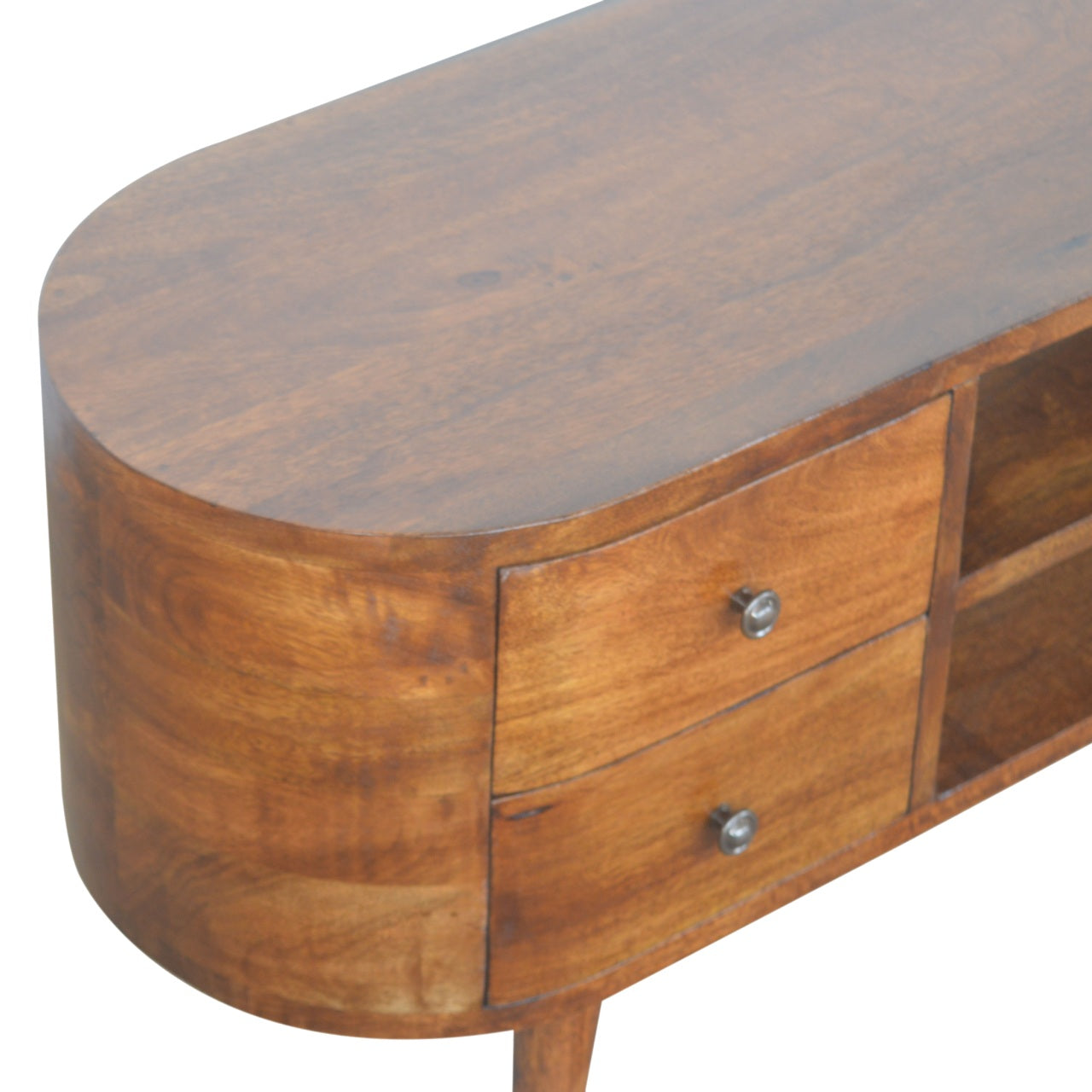 Rounded Edge Entertainment Unit – Chestnut