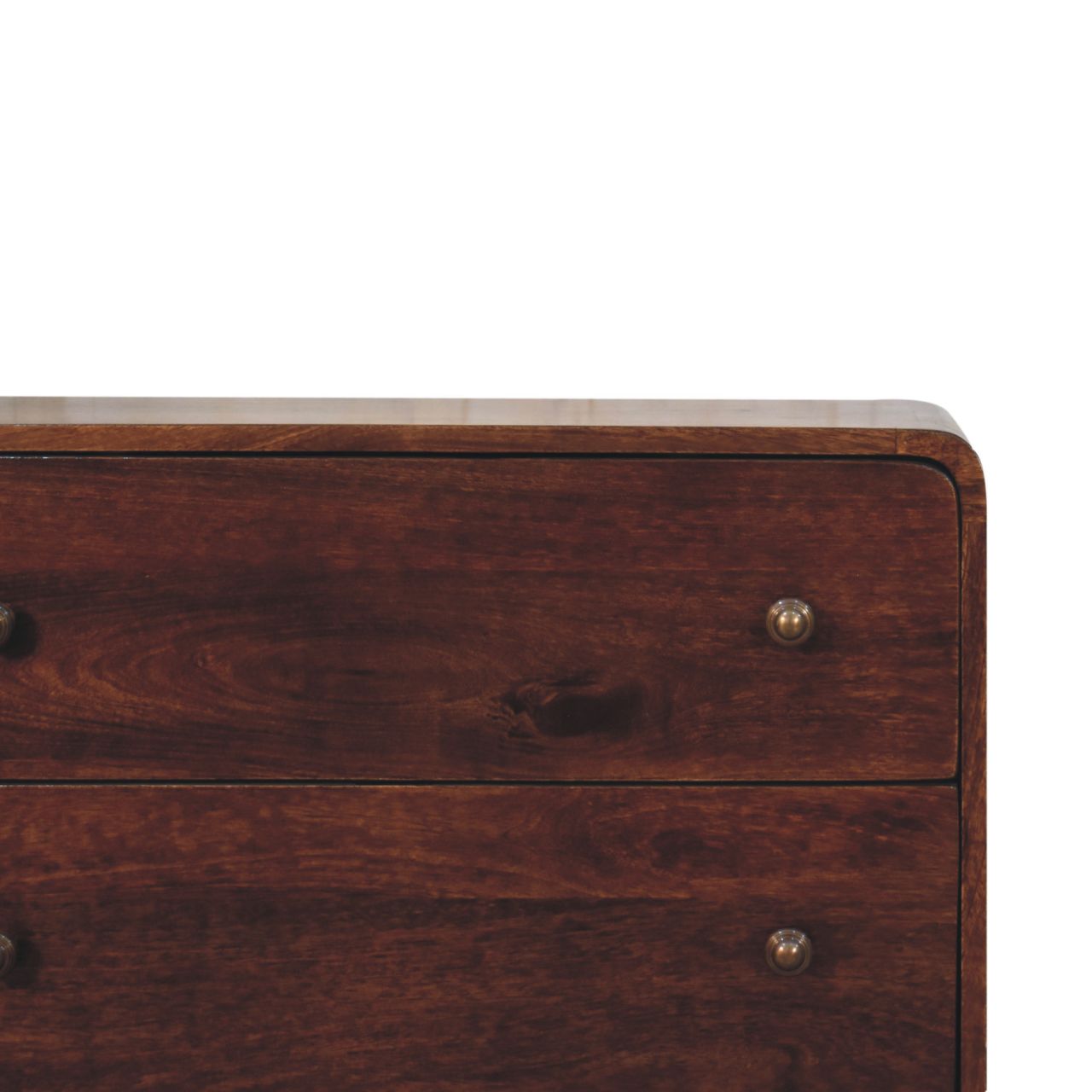 Walnut Curved Front Chest of Drawers