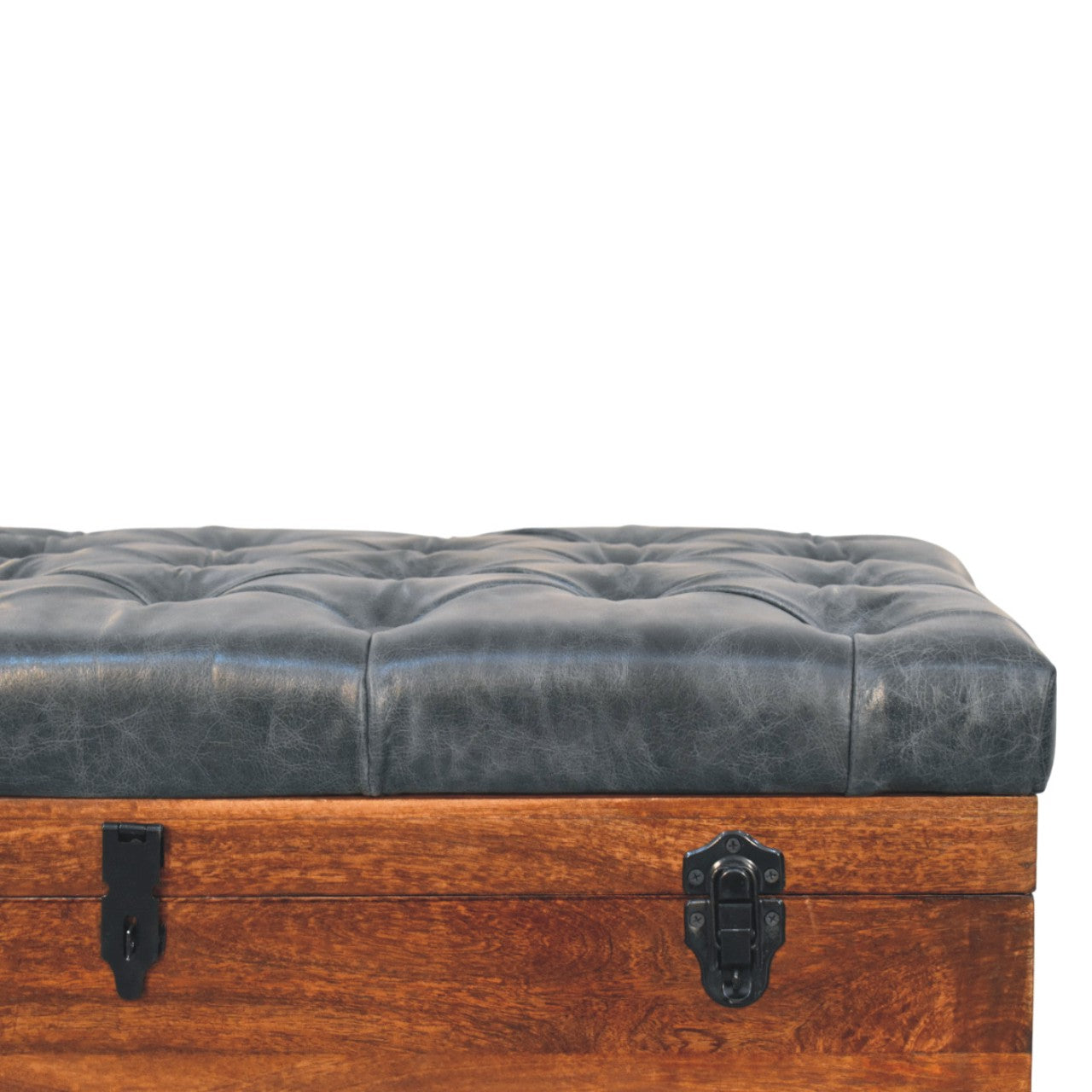 Buffalo Leather Storage Trunk in California Walnut