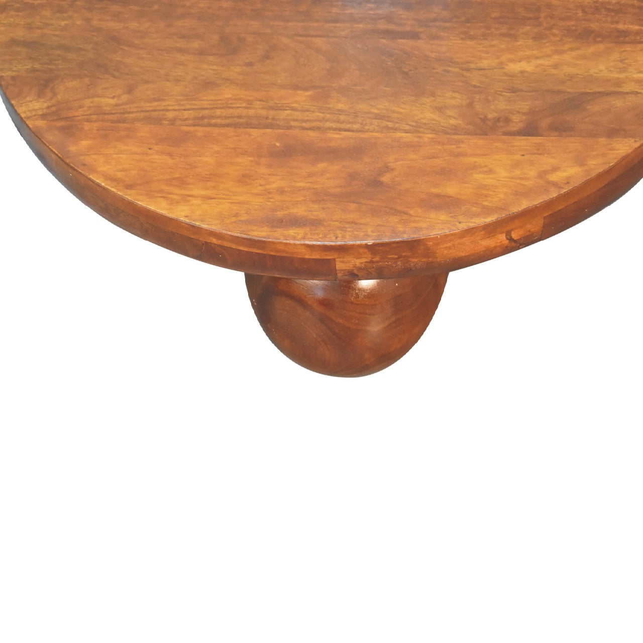 Chestnut Round Coffee Table with Ball Feet