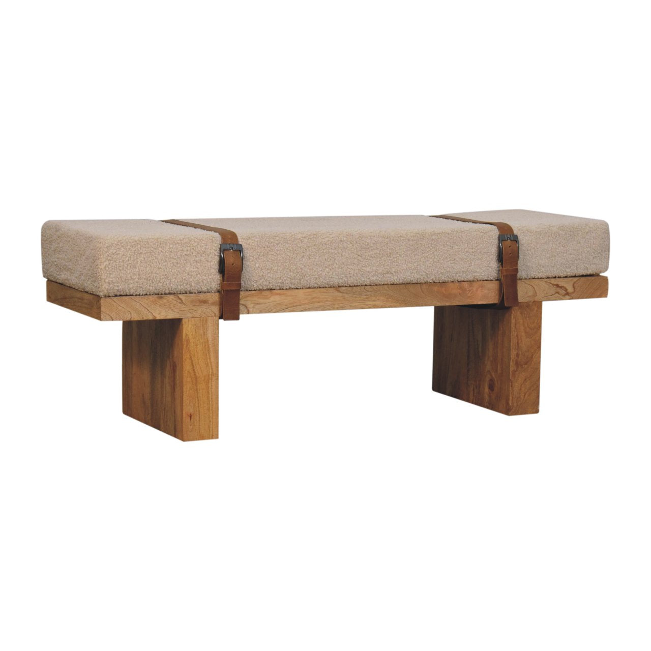 Belmont Cream Bouclé Bench