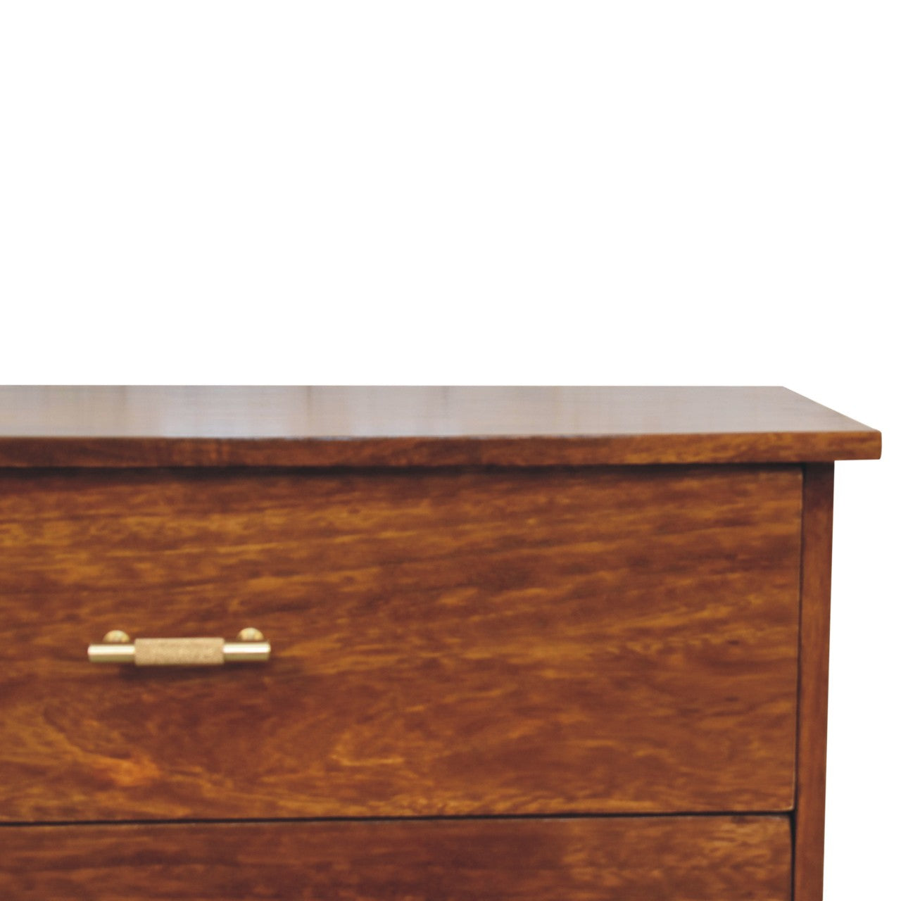 Gira Bedside Chest – Curved Elegance in Chestnut