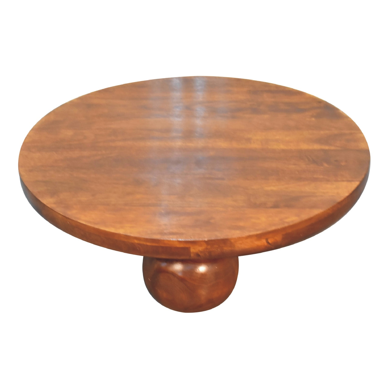Chestnut Round Coffee Table with Ball Feet