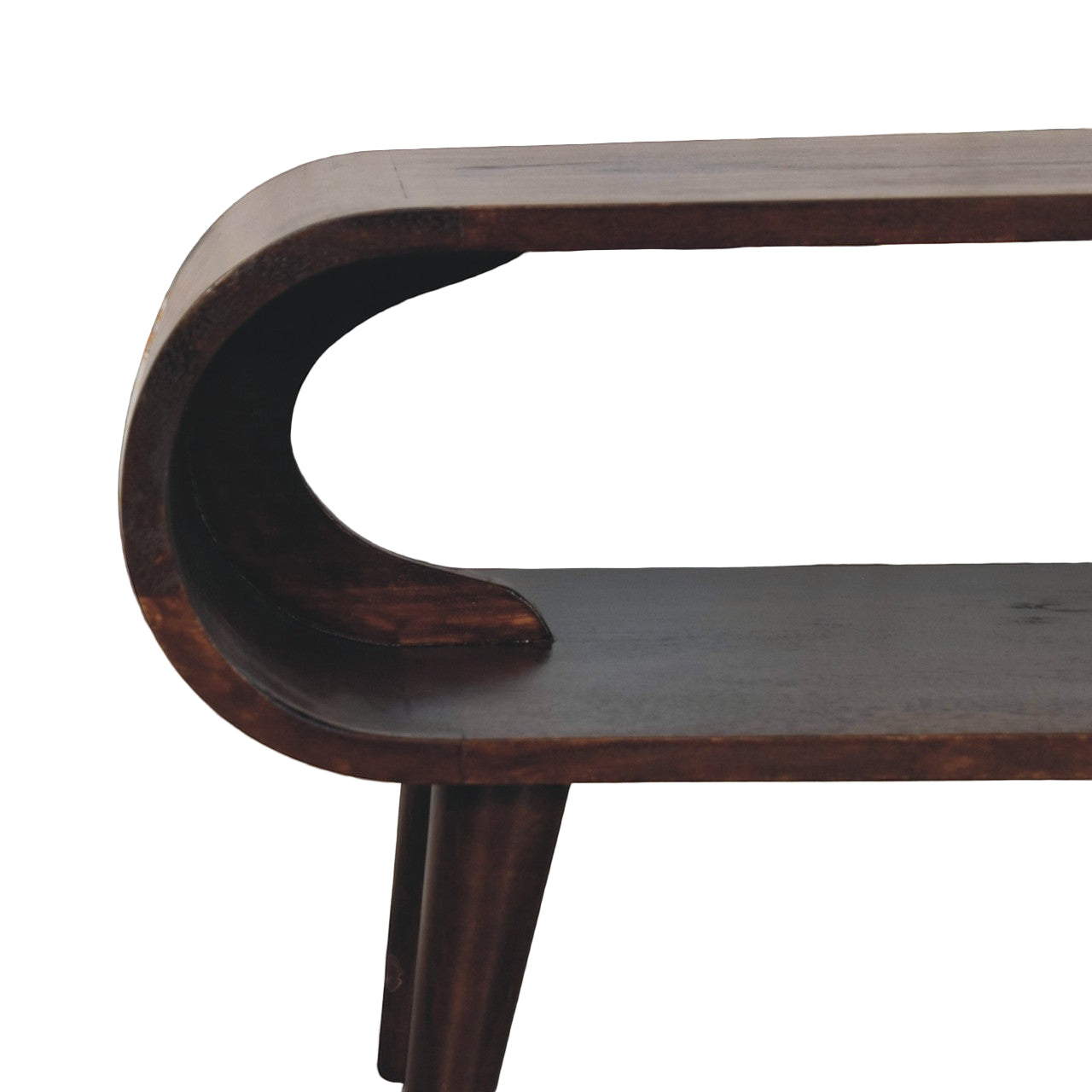 Handcrafted Walnut Coffee Table with Rounded Edges & Storage