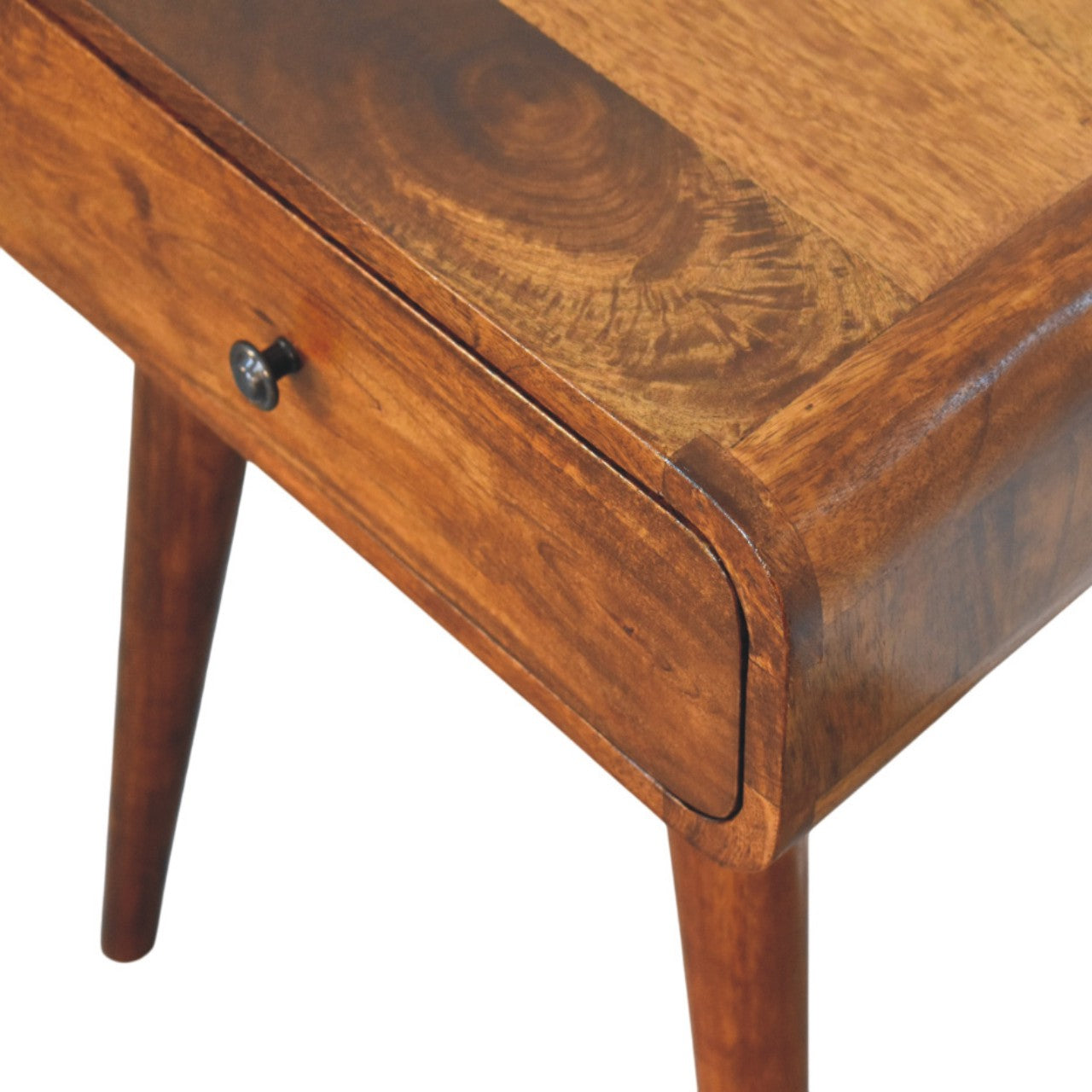 Avora Chestnut Solid Wood Nightstand with Drawer