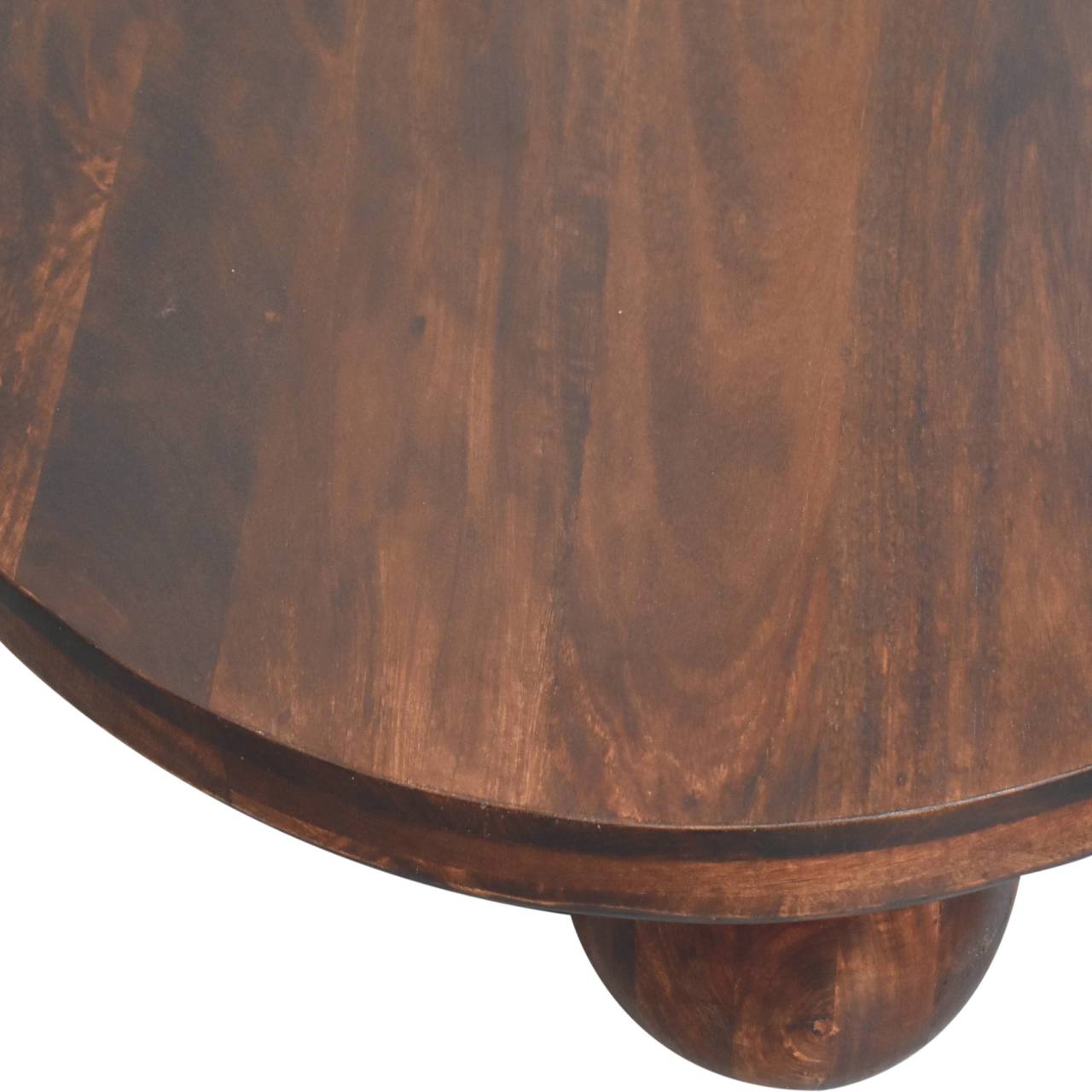 California Walnut Round Coffee Table - Ball Feet