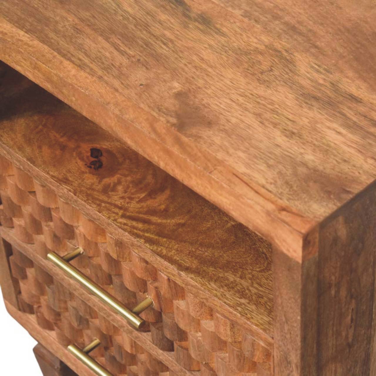 Arno Bedside Table – Golden Teak Finish