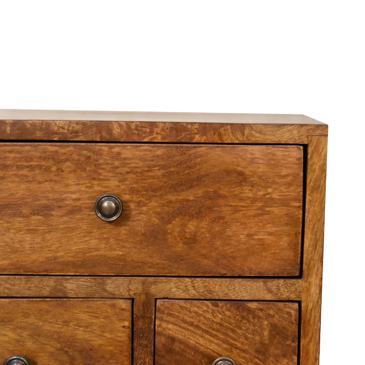 Arden Bedside Chest – Asymmetric Charm in Warm Oak