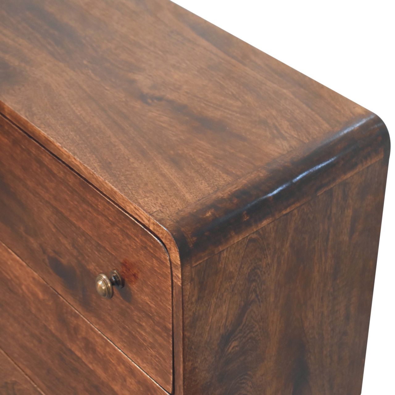 Walnut Curved Front Chest of Drawers