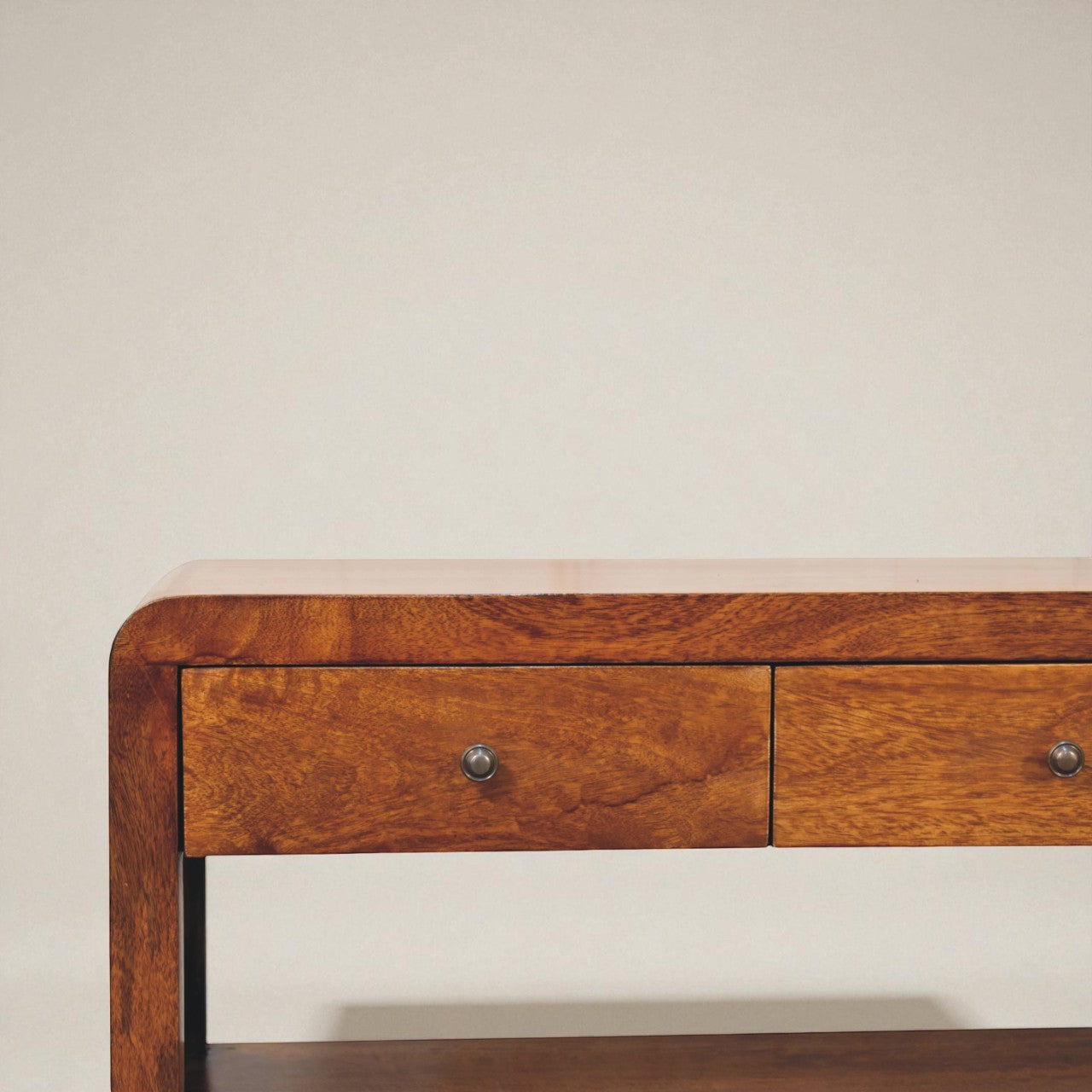 Aspen Solid Mango Wood Media Unit – Chestnut Finish