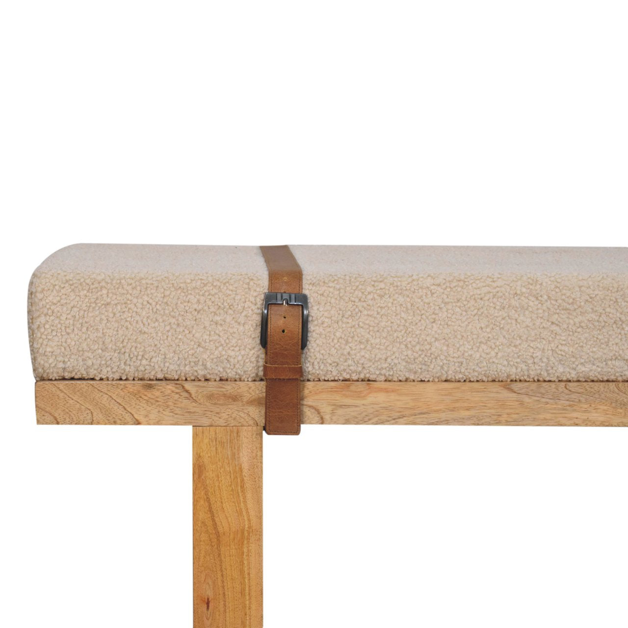 Belmont Cream Bouclé Bench