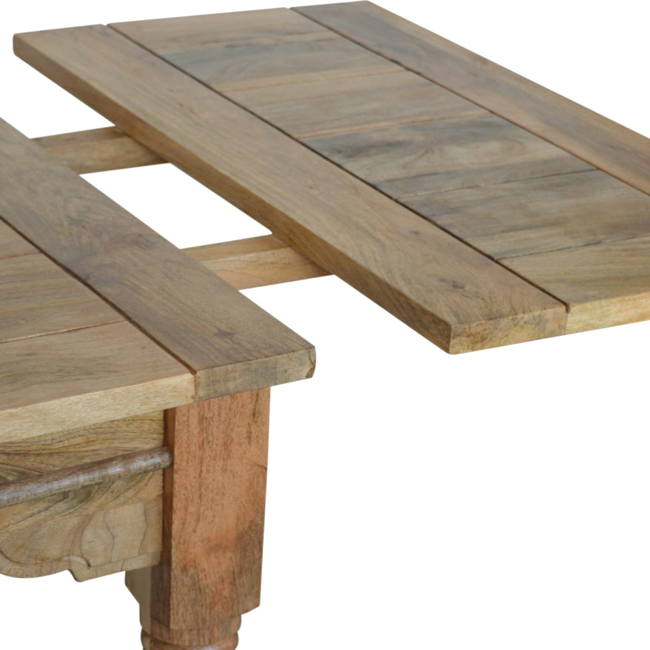 Granary Extension Dining Table – Solid Mango Wood, Oak-ish Finish