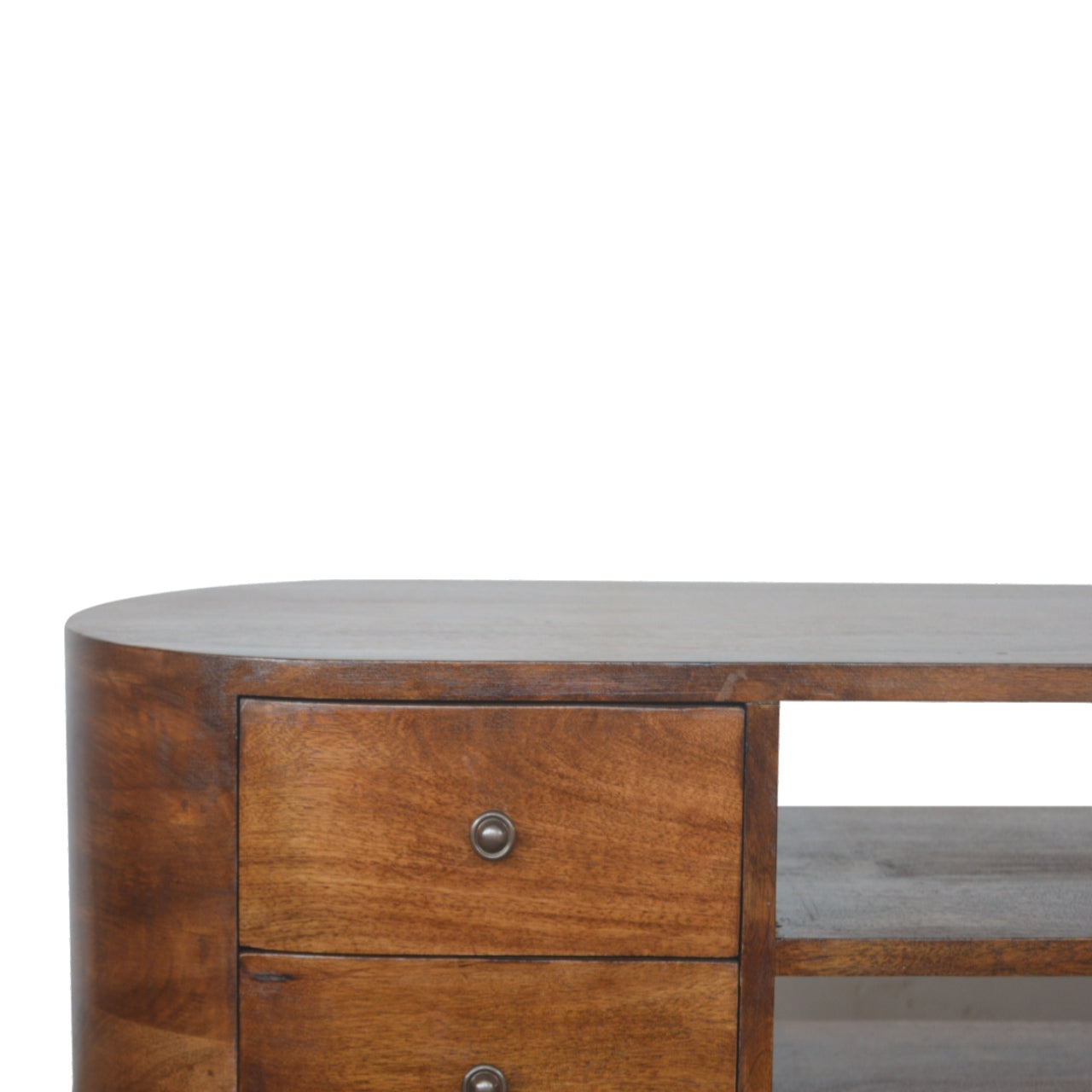 Rounded Edge Entertainment Unit – Chestnut