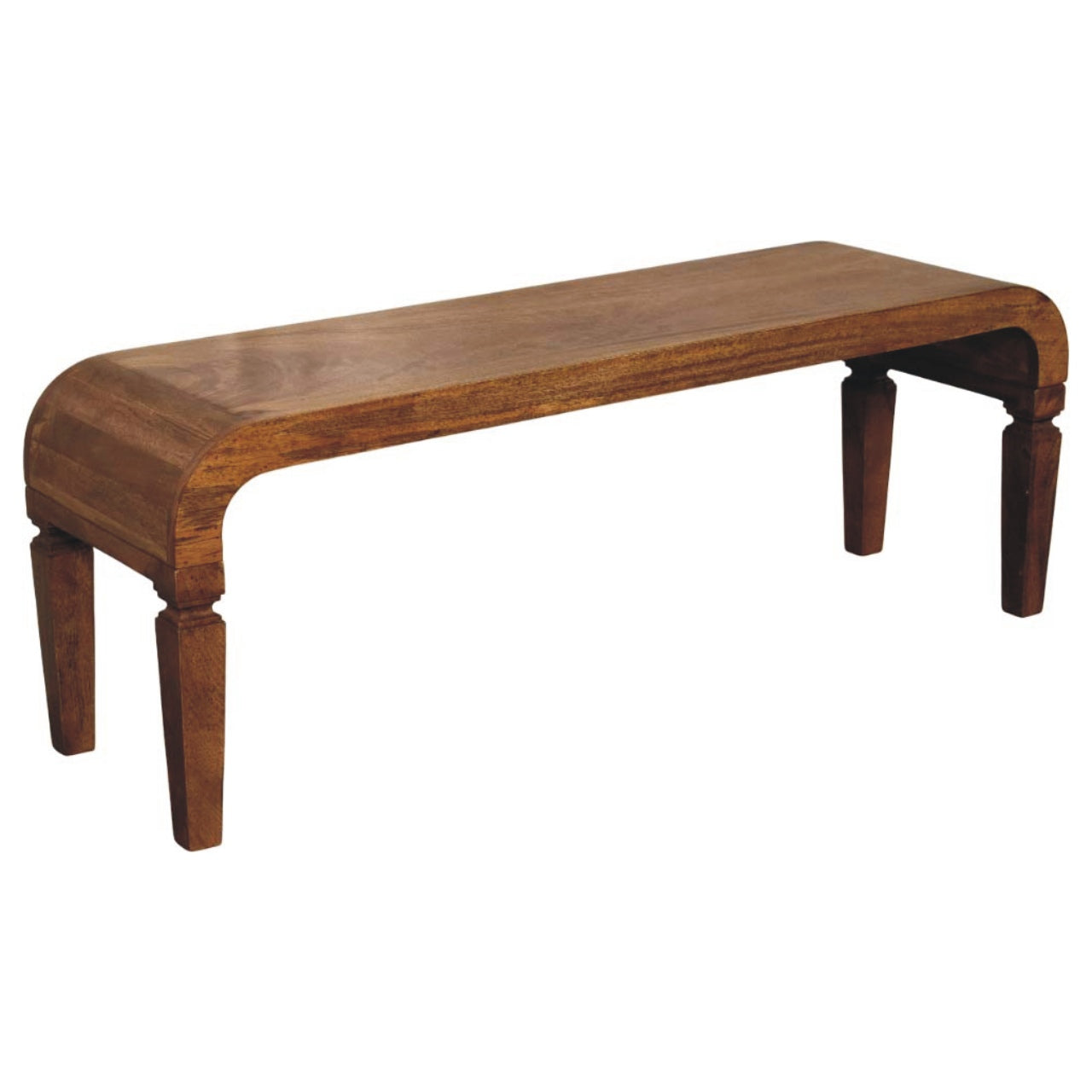 Amber Oak Solid Wood Coffee Table — Rounded Edge Design