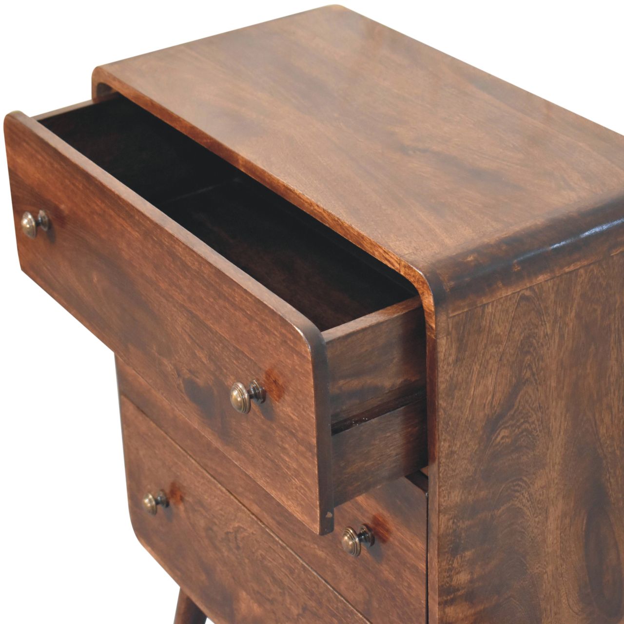 Walnut Curved Front Chest of Drawers