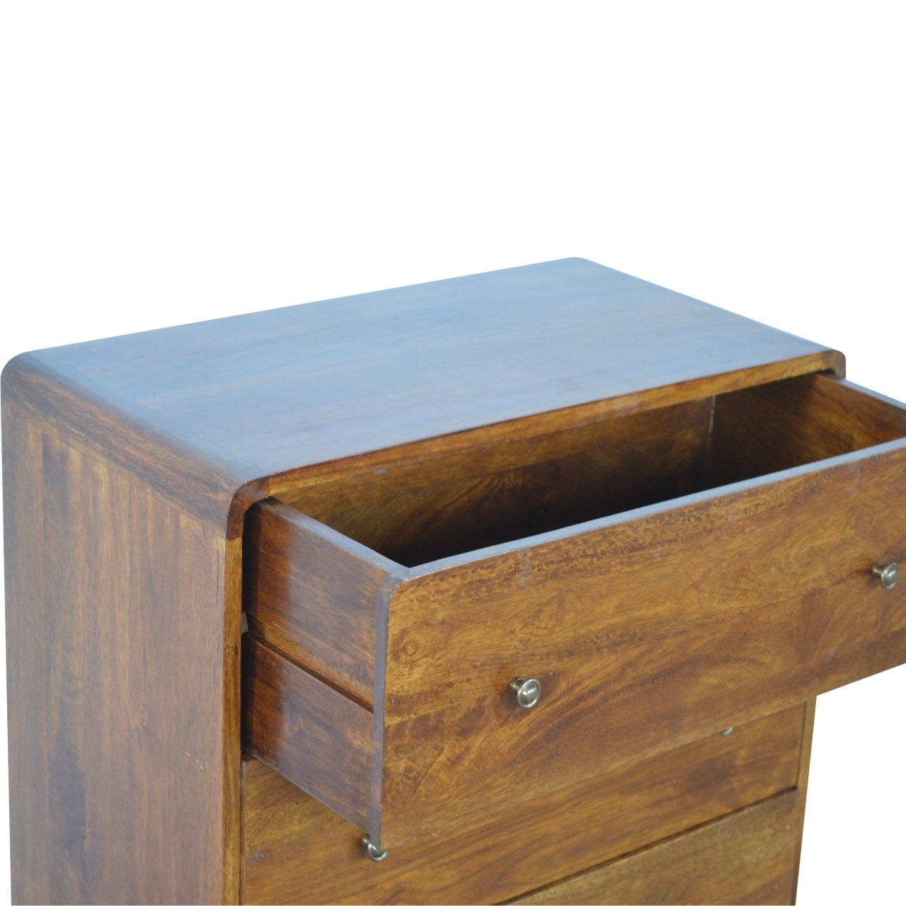 Curved Chestnut 3-Drawer Chest