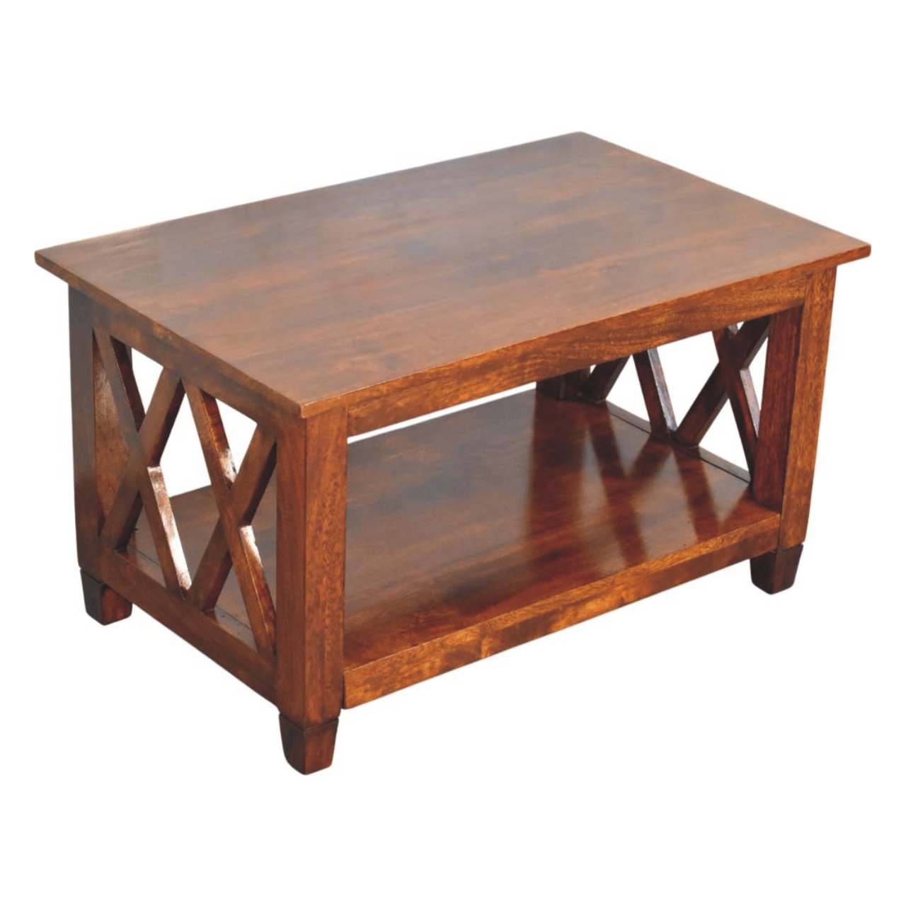 Chestnut Coffee Table with X-Frame Sides