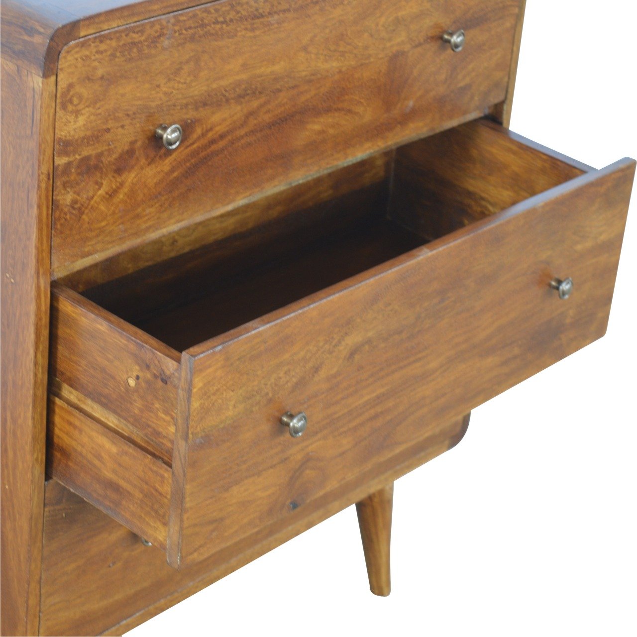 Curved Chestnut 3-Drawer Chest