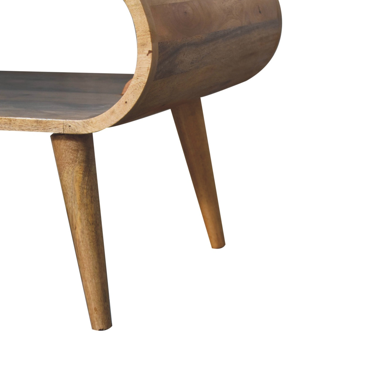 Oak Coffee Table with Open Shelf — Solid Mango Wood