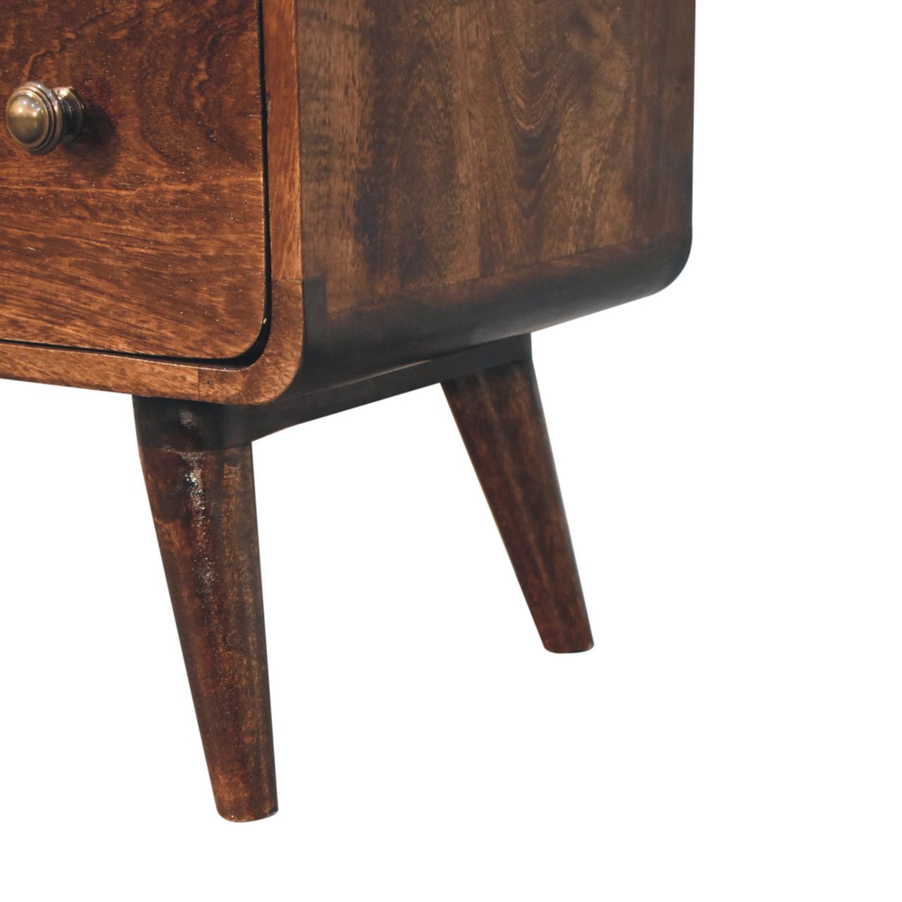 Walnut Curved Front Chest of Drawers