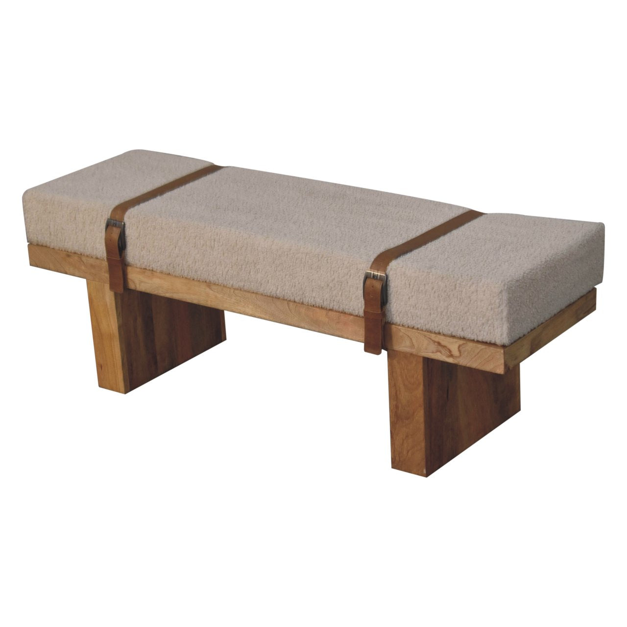 Belmont Cream Bouclé Bench