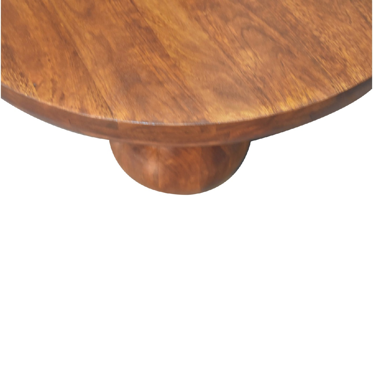 Chestnut Round Coffee Table with Ball Feet