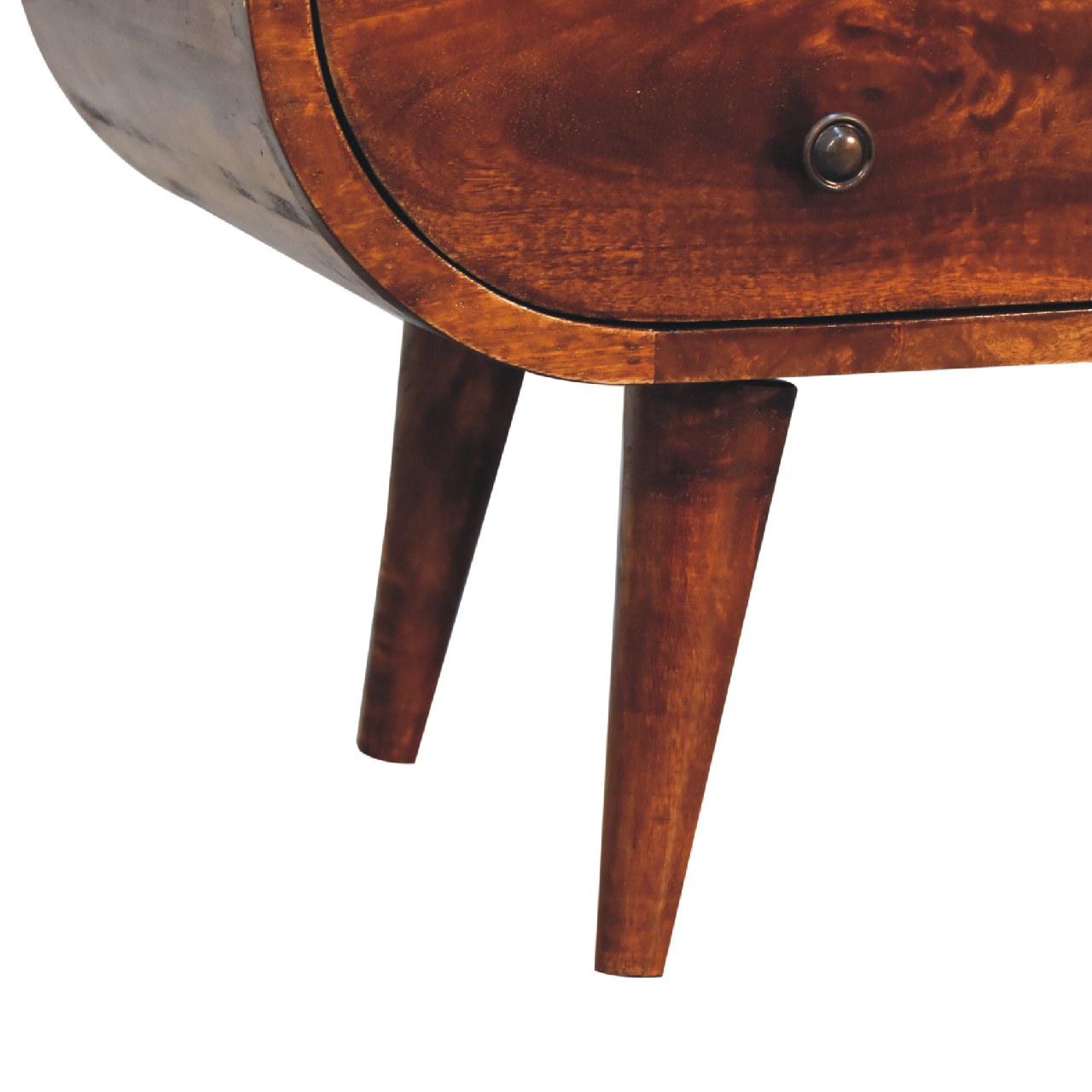 Large Chestnut Round Media Unit — Solid Mango Wood