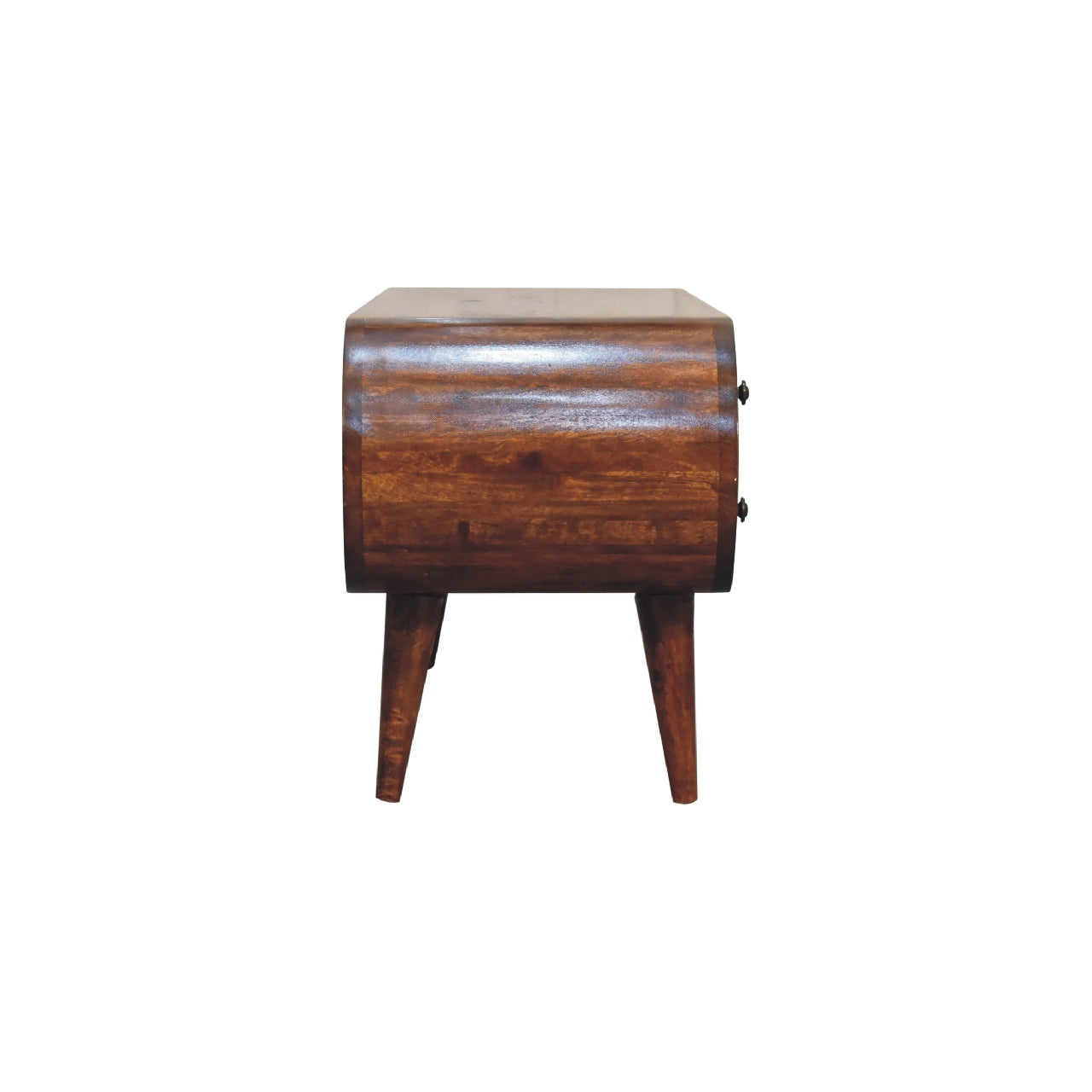Large Chestnut Round Media Unit — Solid Mango Wood
