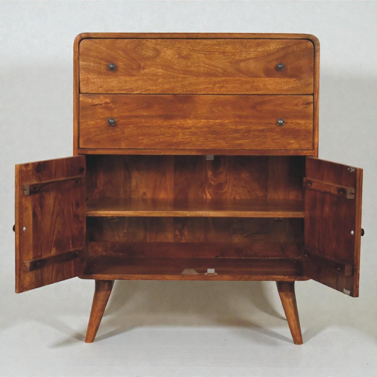 Handcrafted Mango Wood Storage Cabinet  Nordic Style