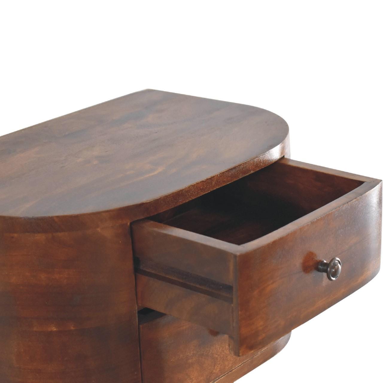 Handcrafted Floating Nightstand  Solid Mango Wood Wall Mounted Bedside Table with 2 Drawers