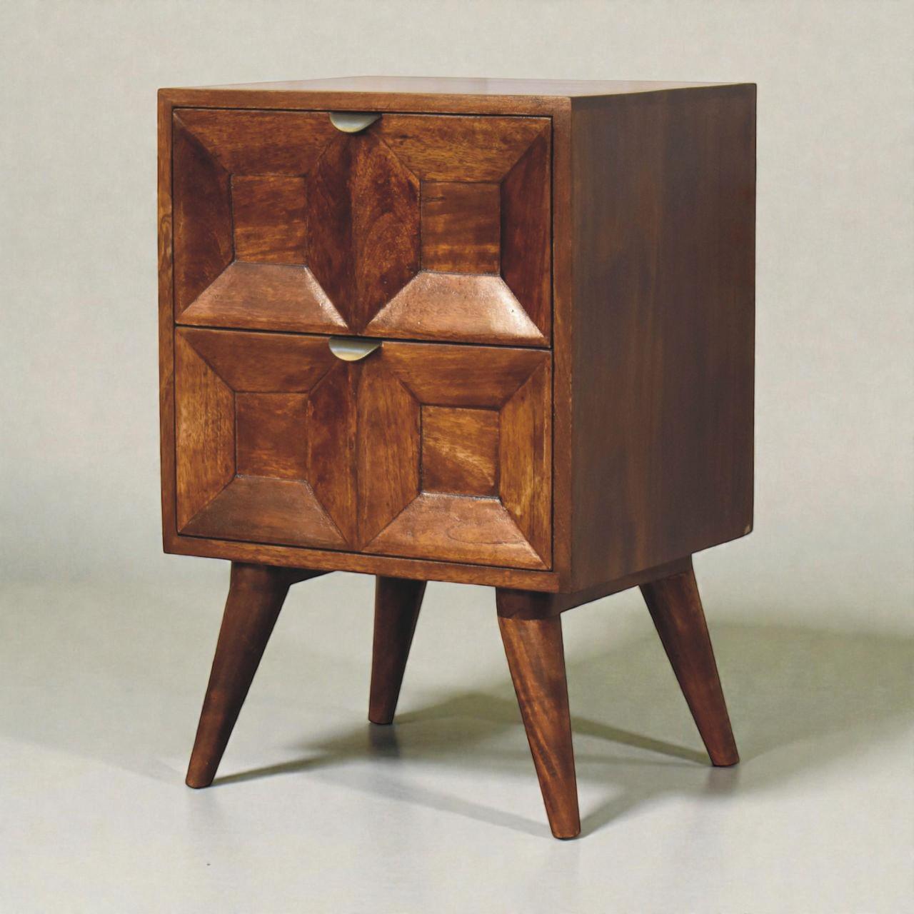 Handmade Wood Nightstand  Modern Bedside Table