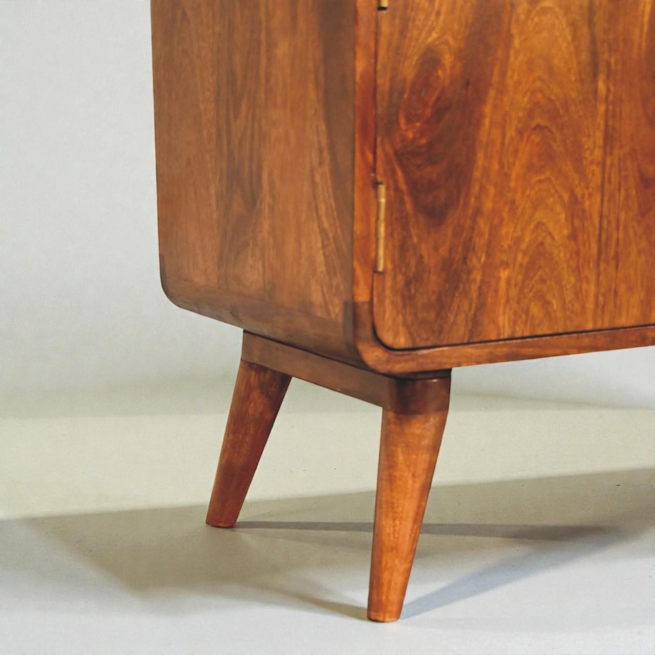 Handcrafted Mango Wood Storage Cabinet  Nordic Style