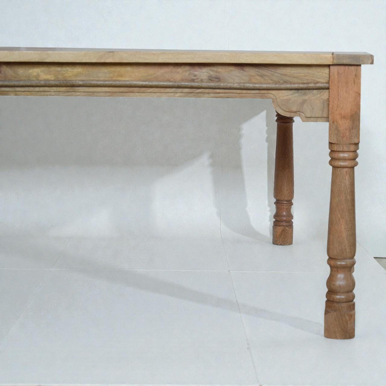 Granary Extension Dining Table – Solid Mango Wood Farmhouse Table with Hand-Turned Legs