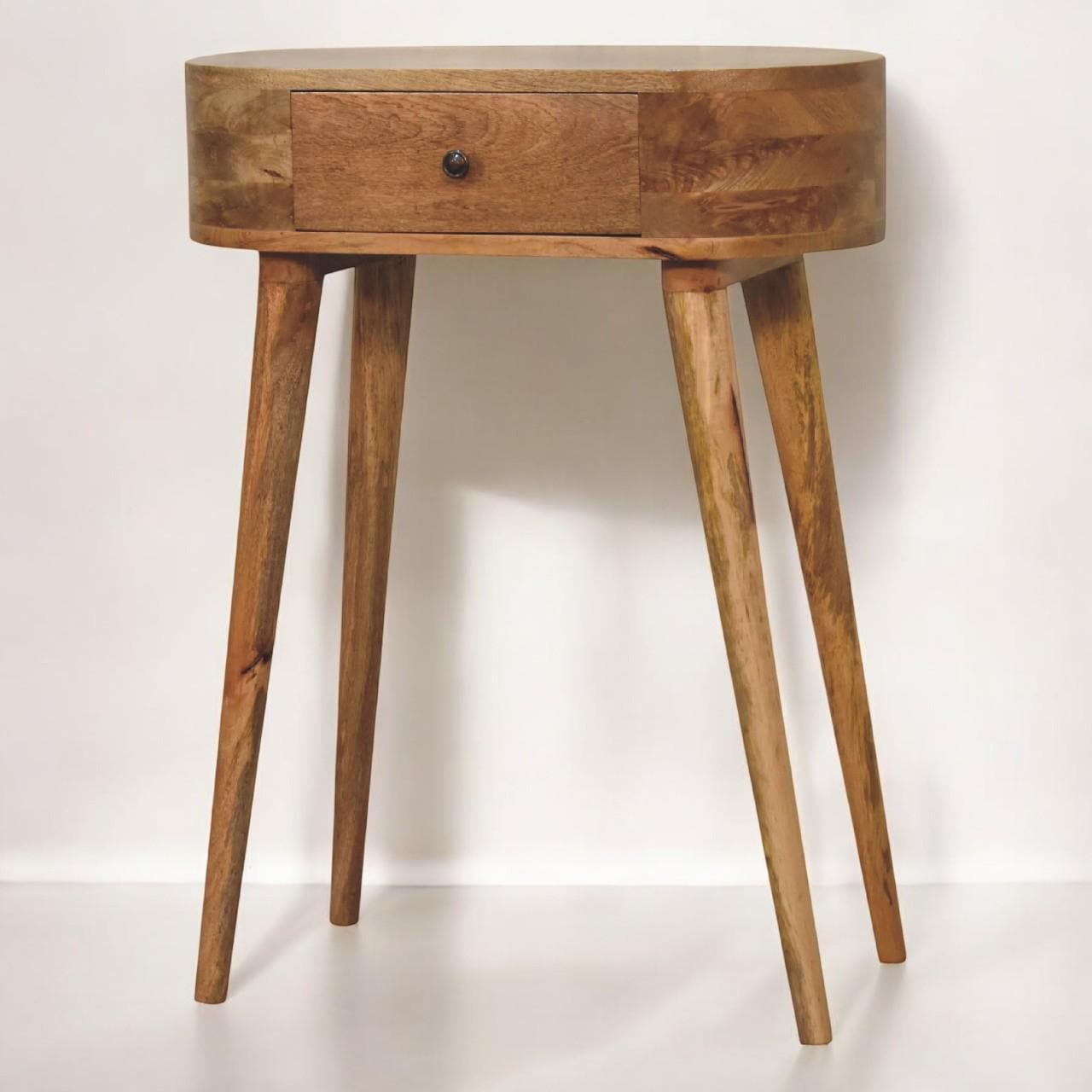 Albion Oak-ish Console Table - Solid Mango Wood | Scandinavian Entryway Console |