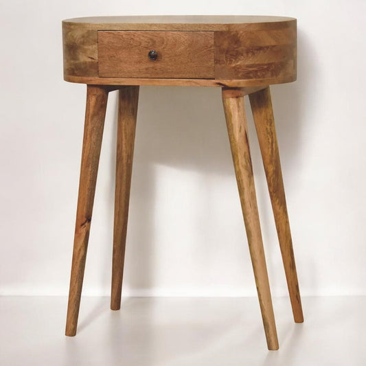 Albion Oak-ish Console Table - Solid Mango Wood | Scandinavian Entryway Console |