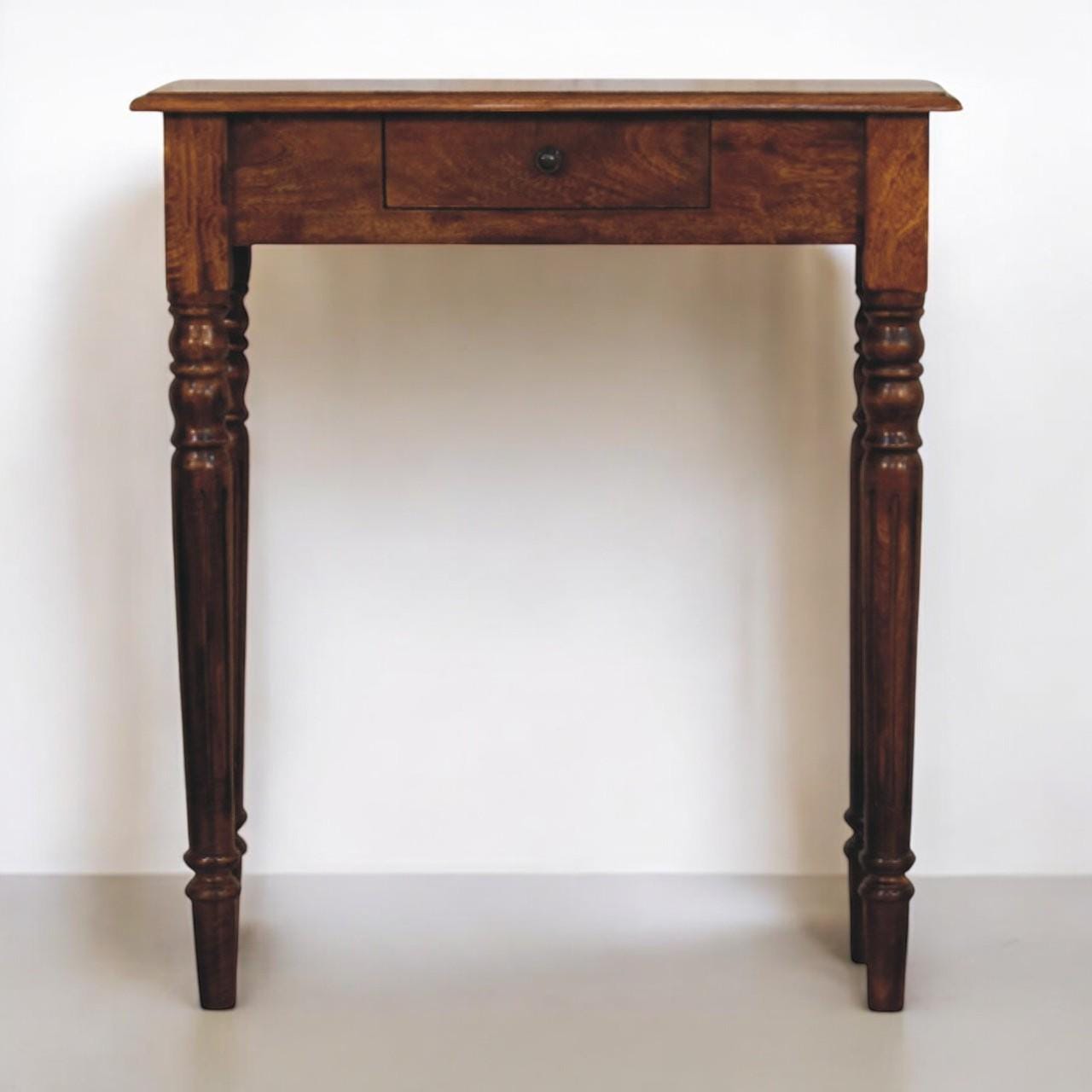 Chestnut Console Table | Solid Mango Wood Hallway Table | Handmade Wooden |