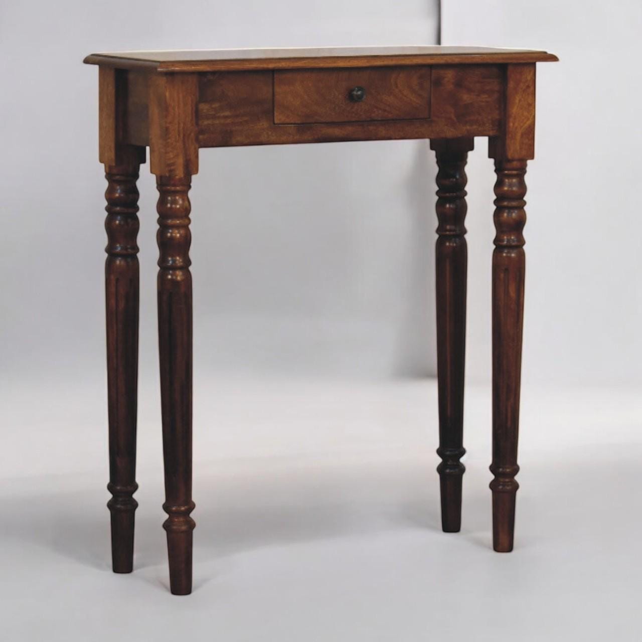 Chestnut Console Table | Solid Mango Wood Hallway Table | Handmade Wooden |