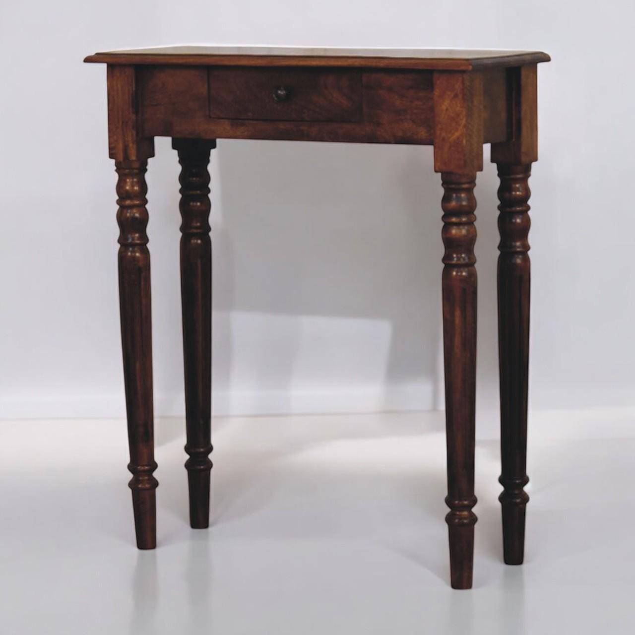 Chestnut Console Table | Solid Mango Wood Hallway Table | Handmade Wooden |